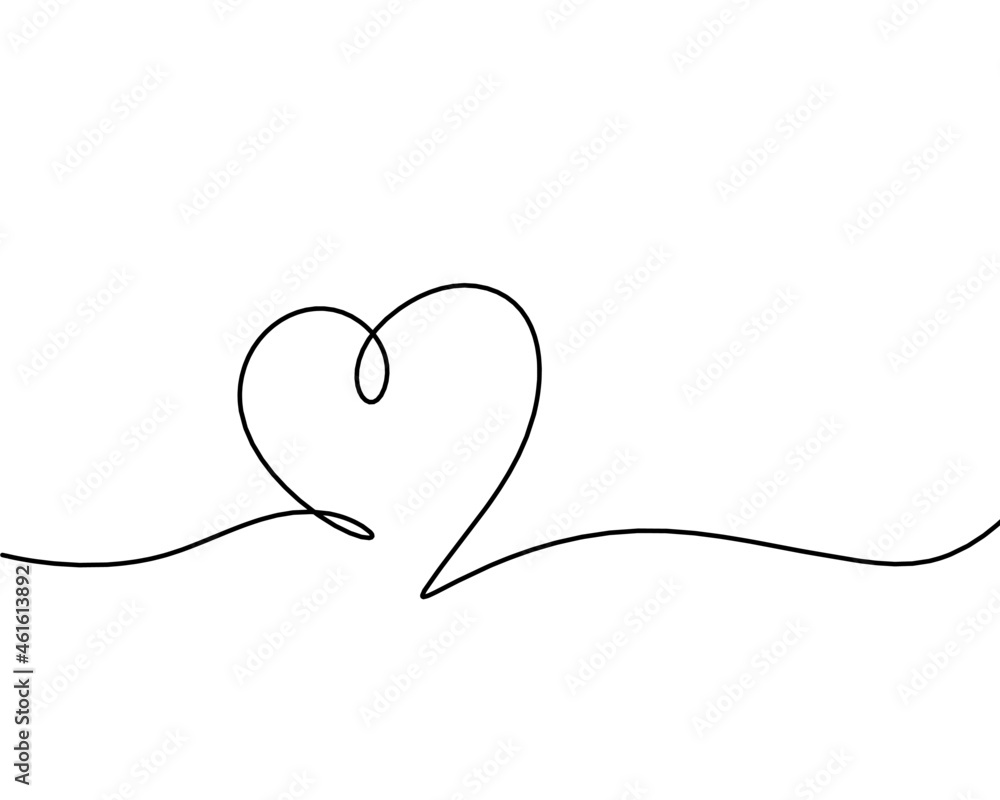 Abstract hearts as continuous line drawing on white as background. Vector Abstract hearts as continuous line drawing on white as background. Vector