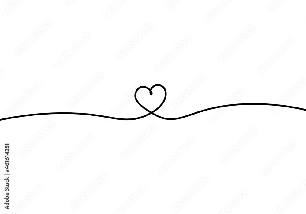 Abstract hearts as continuous line drawing on white as background. Vector Abstract hearts as continuous line drawing on white as background. Vector