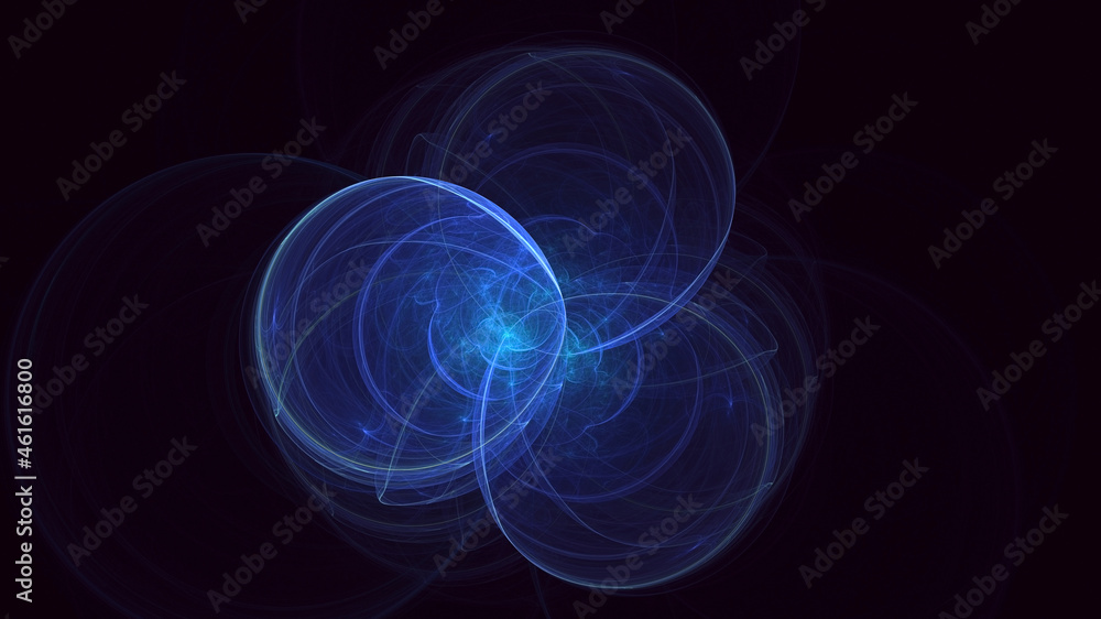 3D rendering abstract blue fractal light background