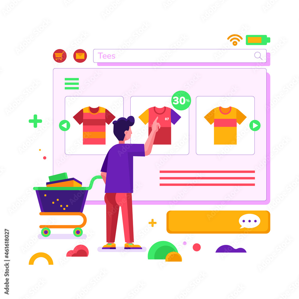 Fototapeta premium Online Shopping from Checkout to Delivery