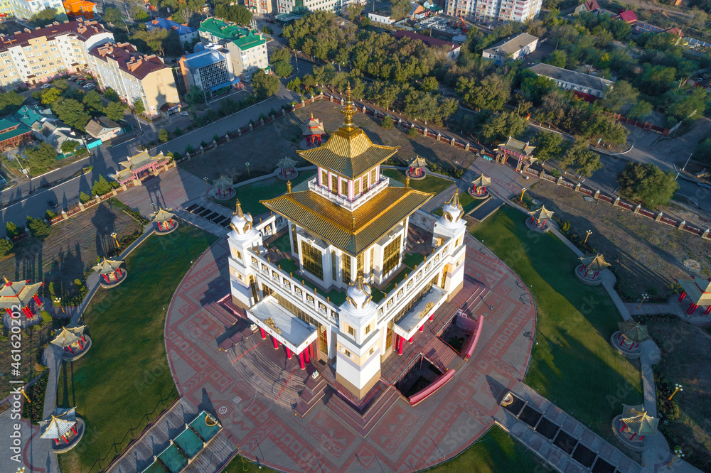 Top view of the Buddhist temple 