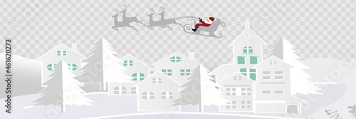 winter season and merry christmas with the animal in the forest, paper art and craft style.