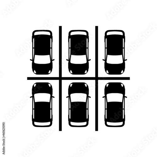 Parking lot with cars icon isolated on white background