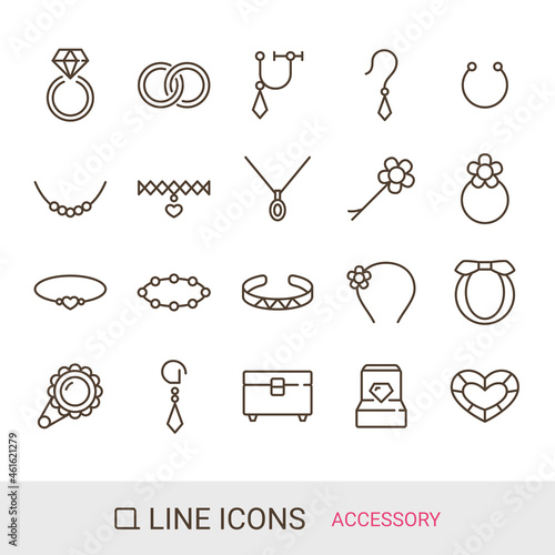 商品アイコン　アクセサリー　ラインアイコン