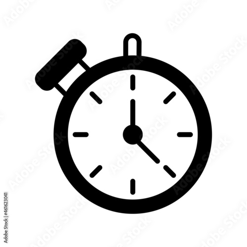 Stop Watch Glyph Vector Icon Design
