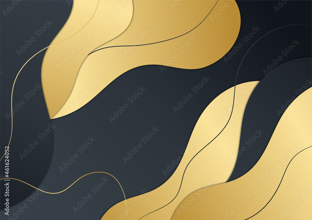 Luxury black and gold wave abstract background Luxury black and gold wave abstract background