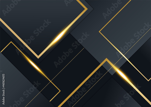 Black and gold background for business presentation design template with luxury elegant premium corporate concept