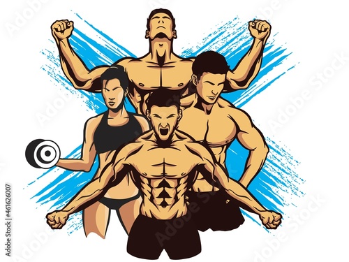 Vector Illustration of Fitness or Gym Logo Icon