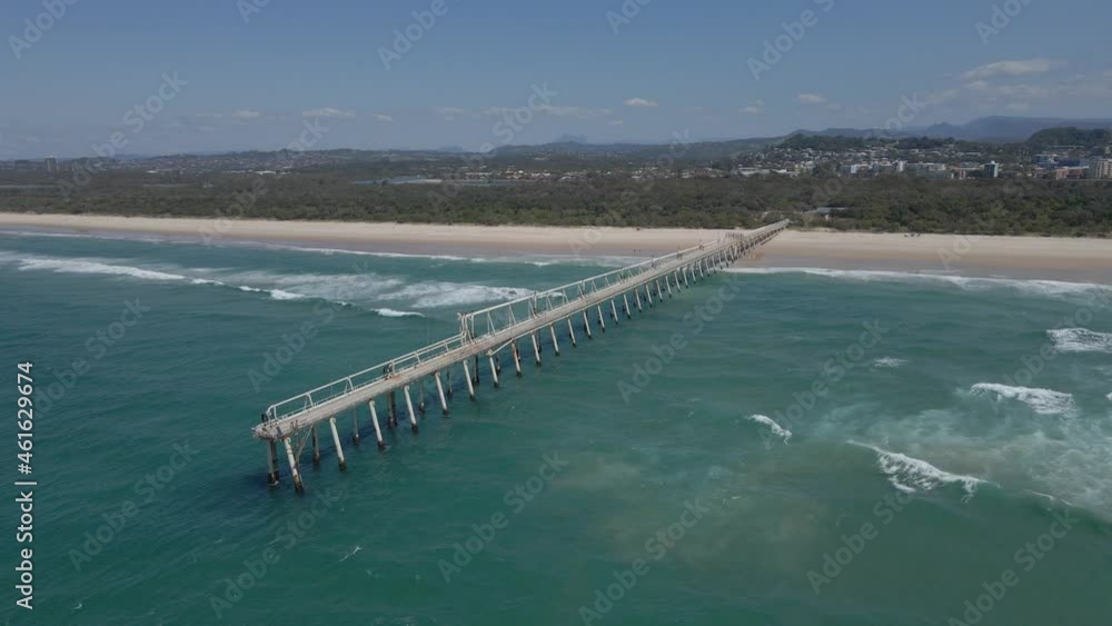 Tweed Sand Bypass - Tweed River Mouth Between South Head And Duranbah Seawall In NSW, Australia. - aerial Tweed Sand Bypass - Tweed River Mouth Between South Head And Duranbah Seawall In NSW, Australia. - aerial
