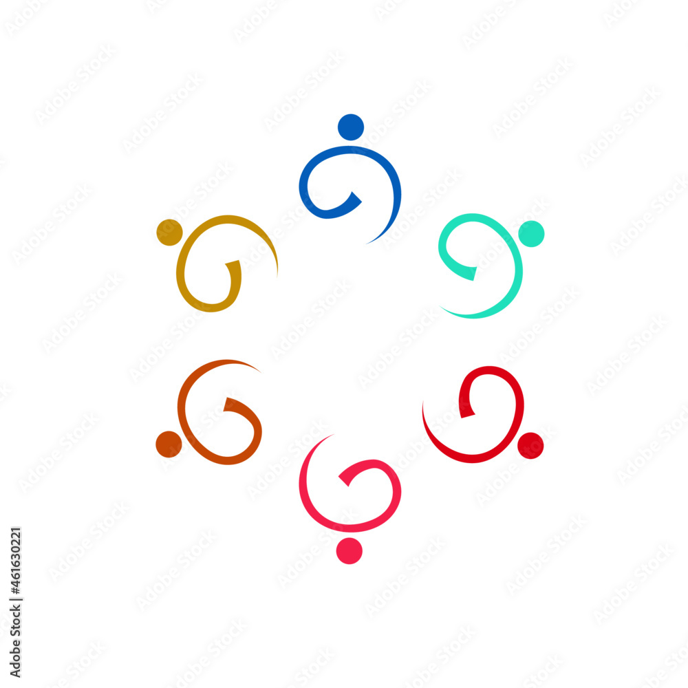 Fototapeta premium PEOPLE TOGETHER SIGN, SYMBOL, LOGO ISOLATED ON WHITE