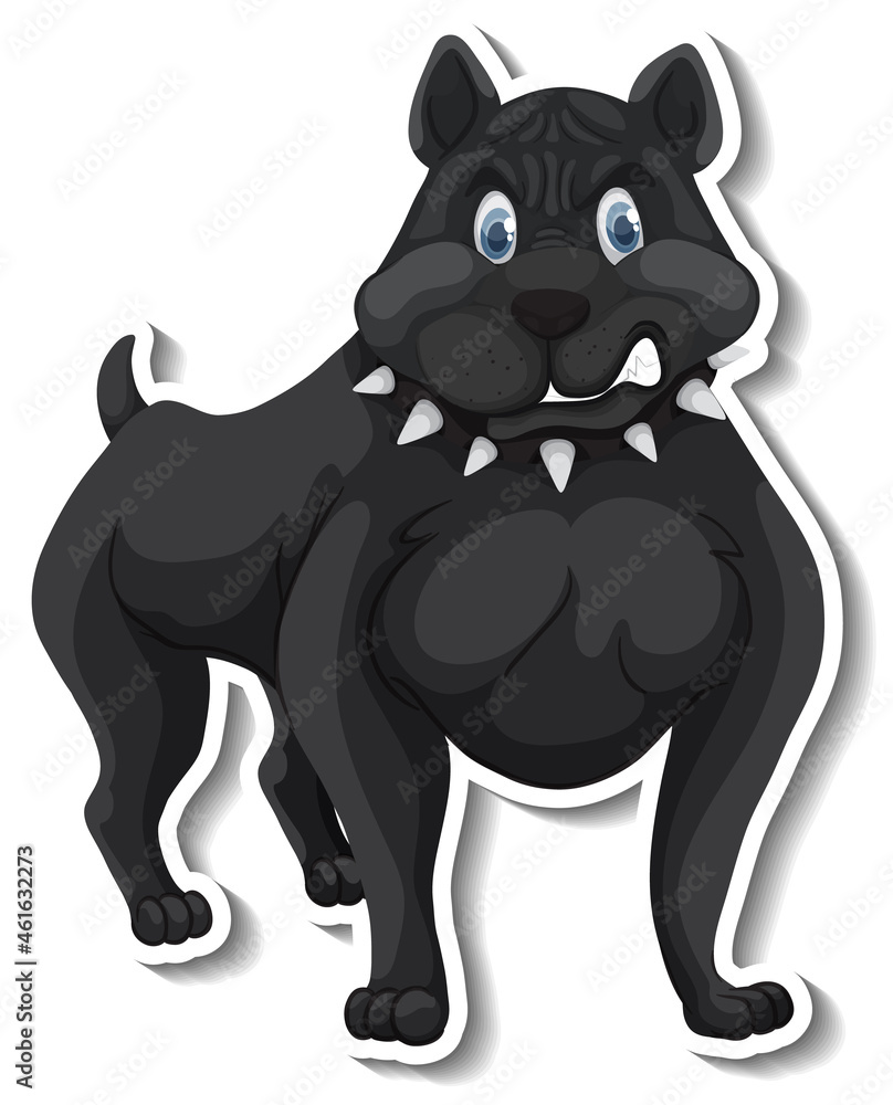 A sticker template of dog cartoon character A sticker template of dog cartoon character