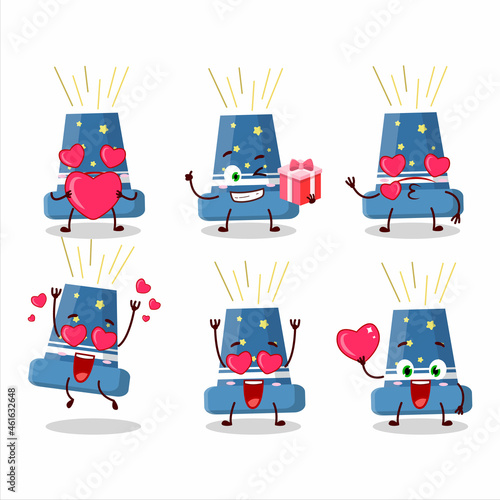 Reloadable mortar cartoon character with love cute emoticon photo