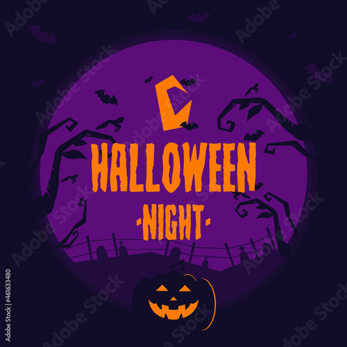 Helloween day background template for banner  poster  cover  social media. Vector graphics eps 10.  Holiday background. Celebration dark halloween template.