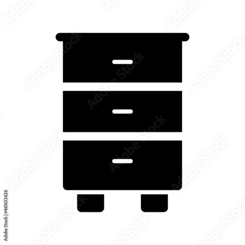 Chest Of Drawers Glyph Vector Icon Design