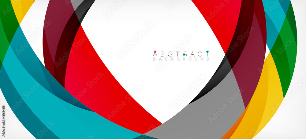 Geometric abstract background. Circle created with overlapping color shapes. Vector Illustration For Wallpaper, Banner, Background, Landing Page Geometric abstract background. Circle created with overlapping color shapes. Vector Illustration For Wallpaper, Banner, Background, Landing Page