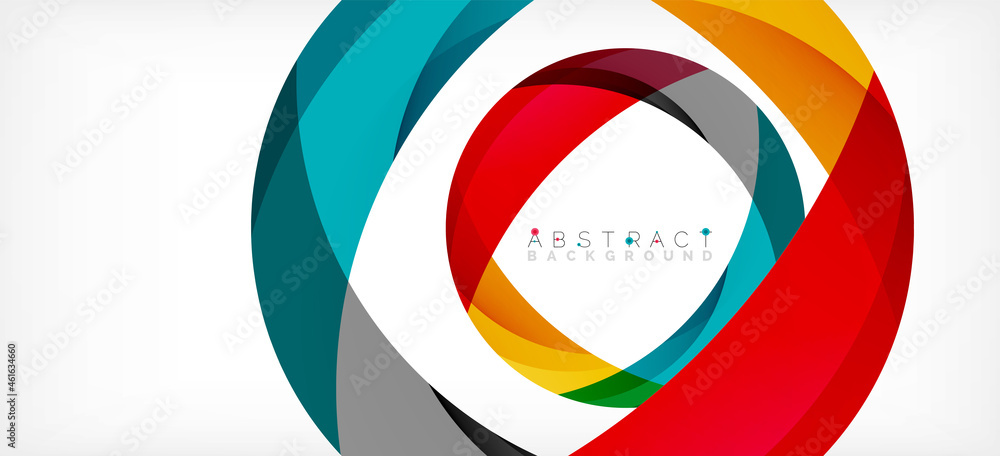 Color circle shapes, minimal geometric background. Trendy dynamic composition. Vector Illustration For Wallpaper, Banner, Background, Landing Page Color circle shapes, minimal geometric background. Trendy dynamic composition. Vector Illustration For Wallpaper, Banner, Background, Landing Page