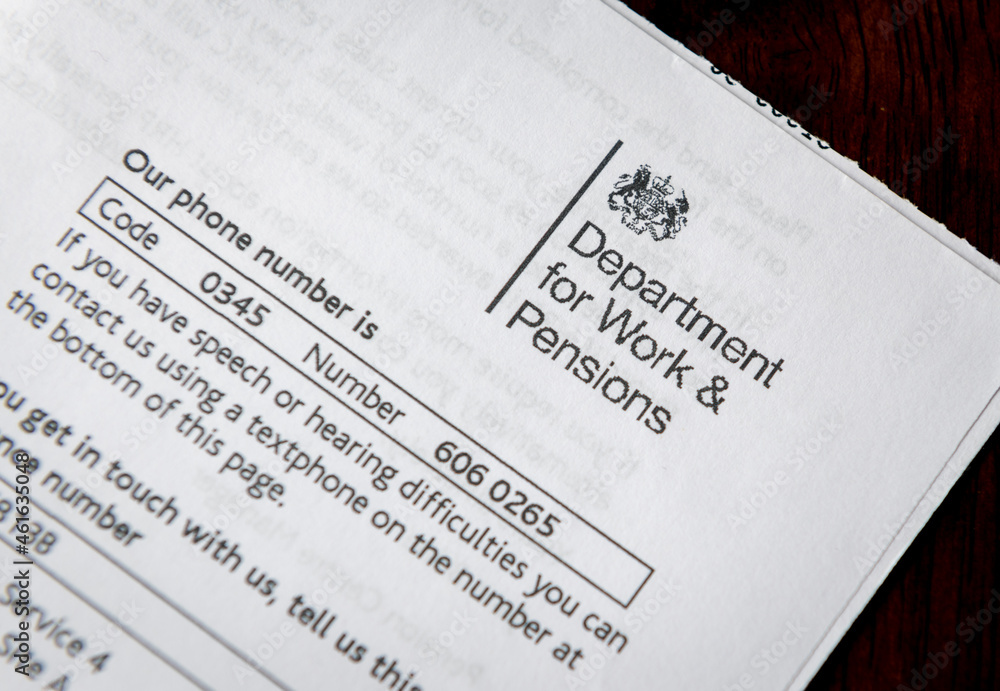 A letter from the Department for Work and Pensions. A letter from the Department for Work and Pensions.