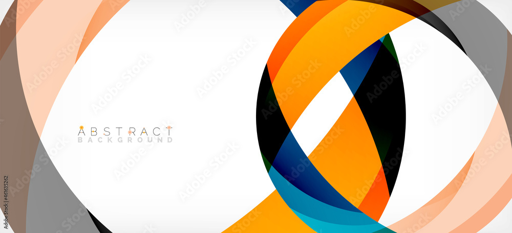Geometric abstract background. Circle created with overlapping color shapes. Vector Illustration For Wallpaper, Banner, Background, Landing Page Geometric abstract background. Circle created with overlapping color shapes. Vector Illustration For Wallpaper, Banner, Background, Landing Page