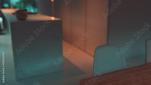 modern villa interior with furniture