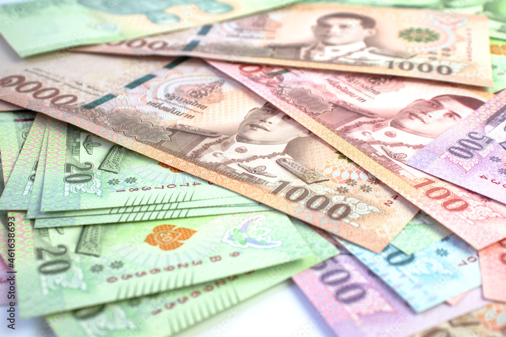Money Banknote Thai Baht for Background, Savings Money and Financial business concept Money Banknote Thai Baht for Background, Savings Money and Financial business concept