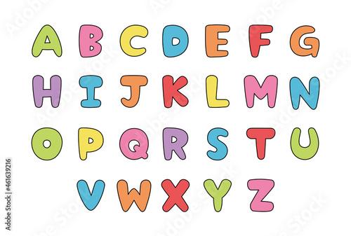 タイトルに使いやすい便利でかわいいalphabet（カラフル）