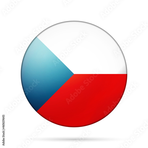 Glass light ball with flag of Czech Republic. Round sphere, template icon. national symbol. Glossy realistic ball, 3D abstract vector illustration highlighted on a white background. Big bubble