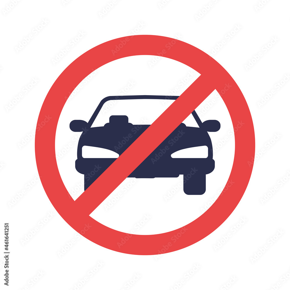 Not parking. No car sign. Parking prohibiter symbol. Red stop sign. Restriction prohibition. Vector illustration flat design. Isolated on white background. Not parking. No car sign. Parking prohibiter symbol. Red stop sign. Restriction prohibition. Vector illustration flat design. Isolated on white background.