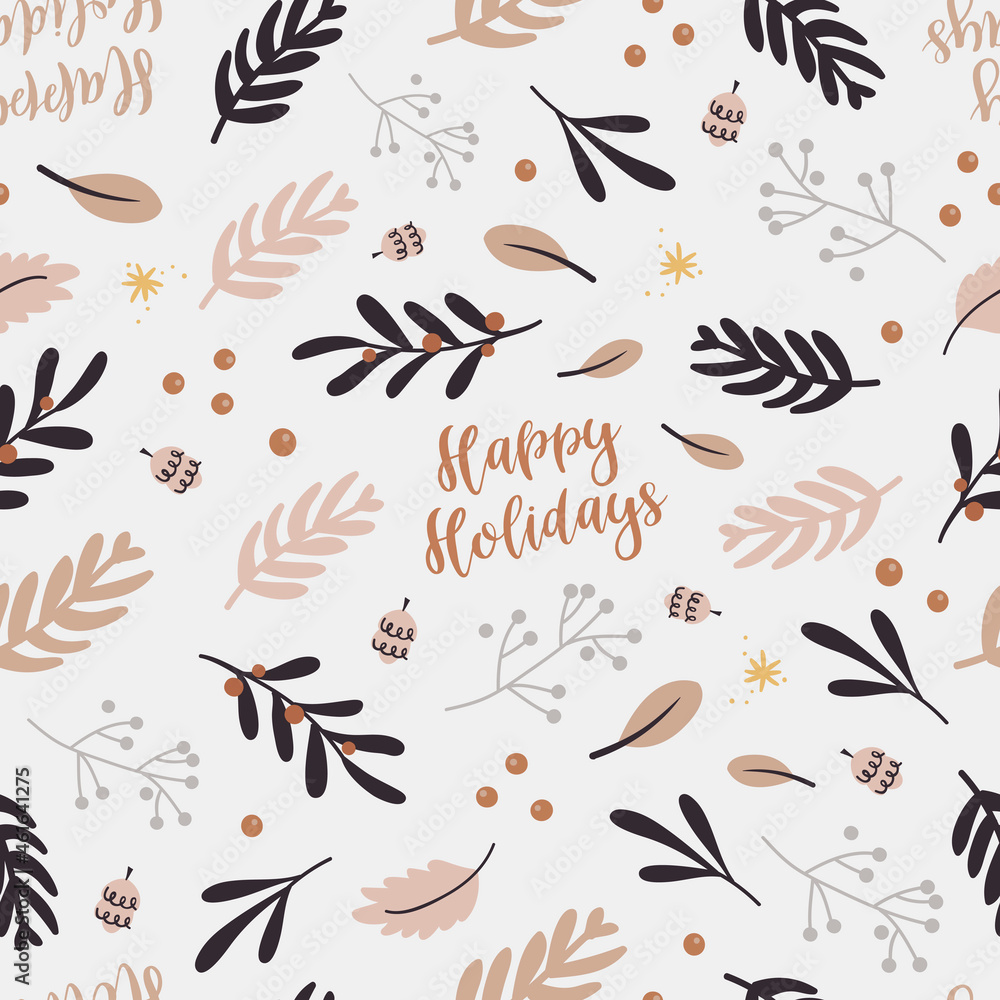 Christmas seamless pattern with twigs. Christmas seamless pattern with twigs.