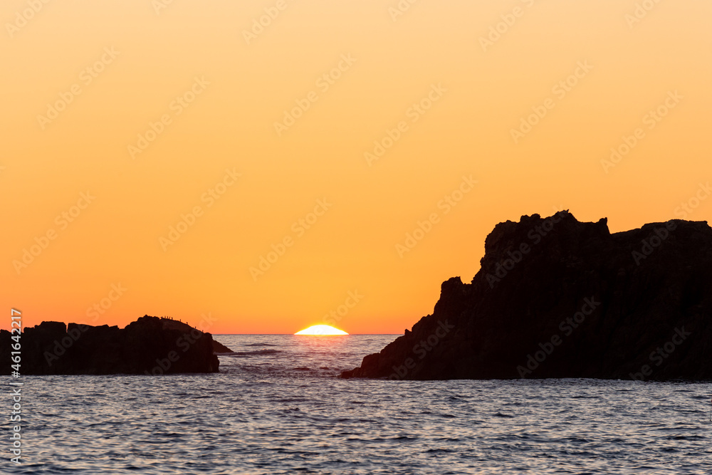 Sunset seen on the coast of Sado