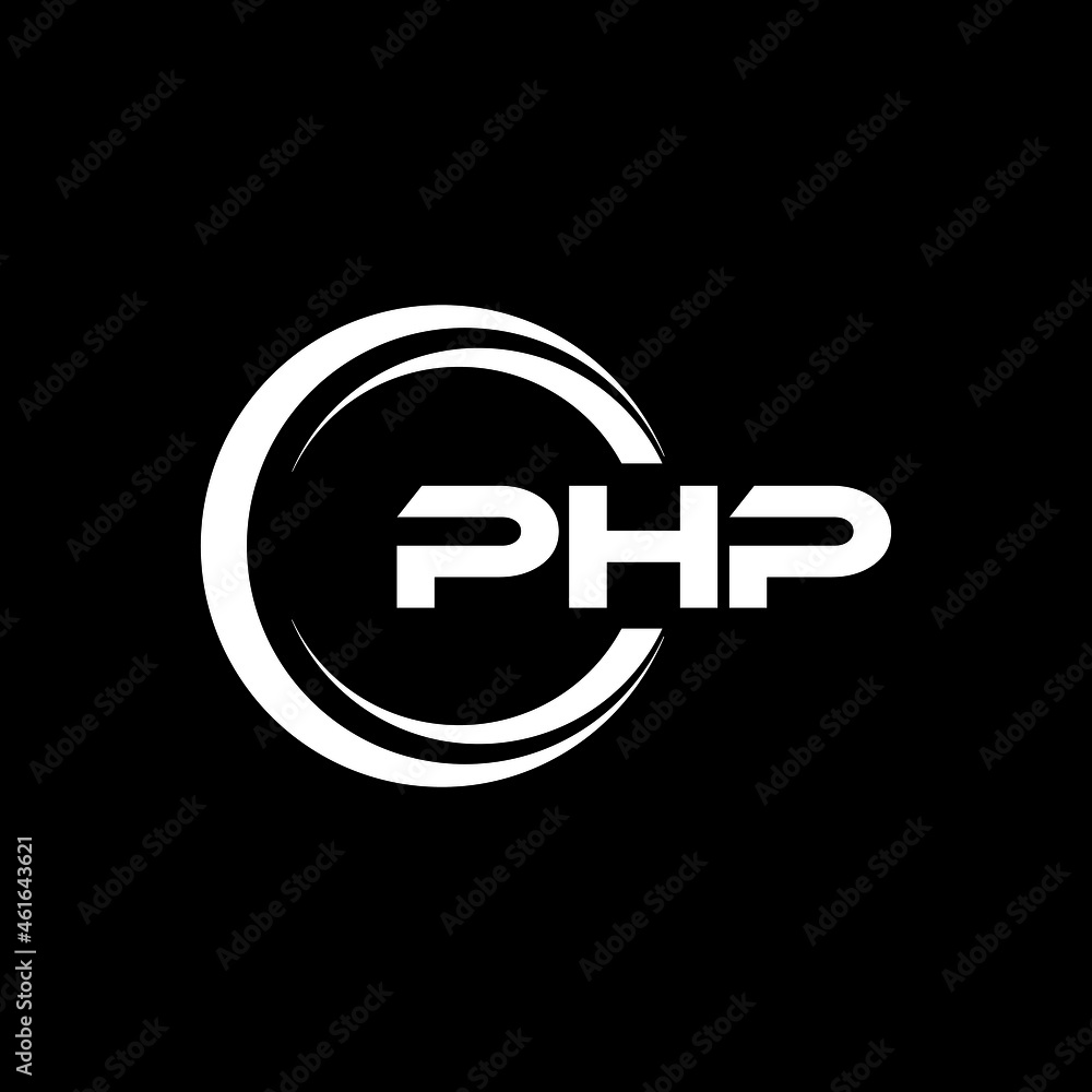 PHP letter logo design with black background in illustrator, vector ...