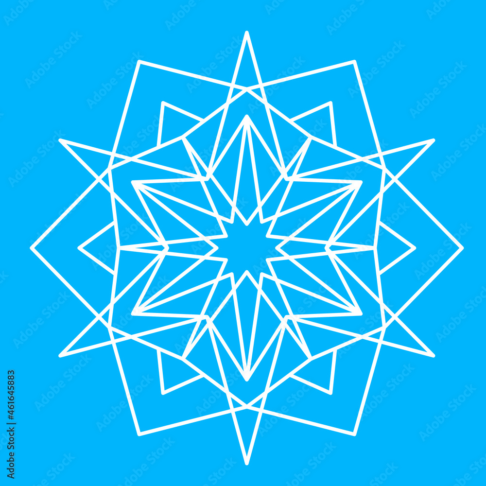 Snowflake icon, Christmas decoration. Ice snowflake, symmetrical vector illustration Snowflake icon, Christmas decoration. Ice snowflake, symmetrical vector illustration