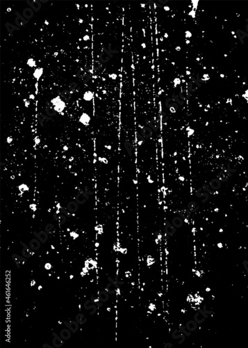 Grunge overlay disressed texture with splashes and scattered dots.Vector background with stripes, scratches, streaks. Abstract space textured effect.Isolated on black background. photo