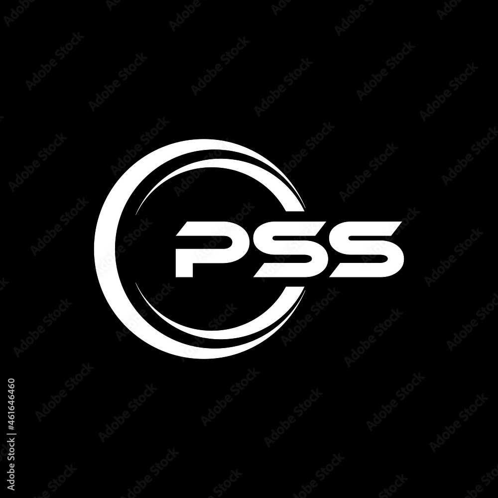 Pss Letter Logo Design With Black Background In Illustrator Vector
