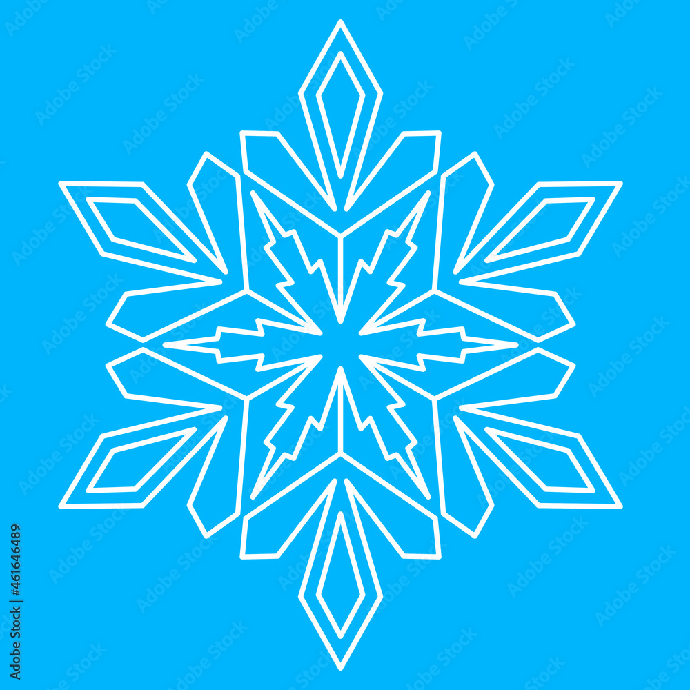 Snowflake, symmetrical icon symbol of winter and christmas Snowflake, symmetrical icon symbol of winter and christmas
