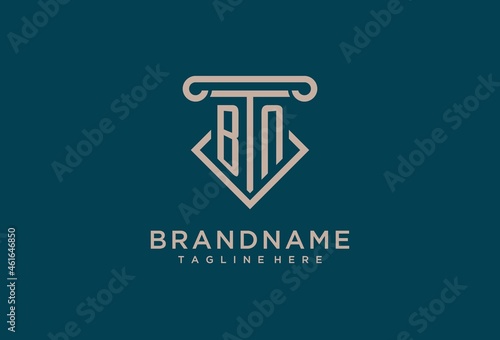 BN initial with pillar icon design, clean and modern attorney, legal firm logo