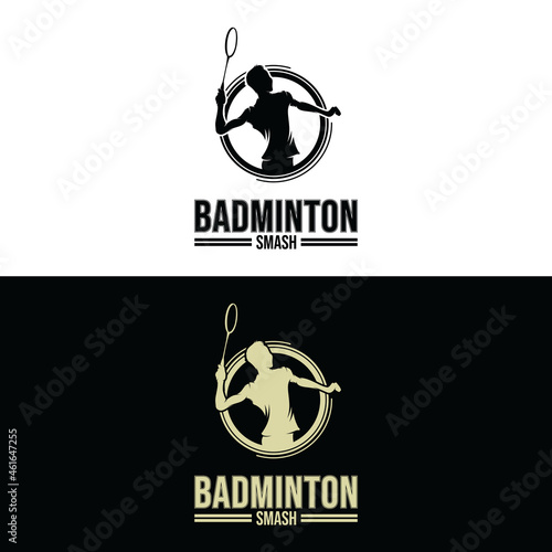 Set Of Badminton Smash Logo Designs