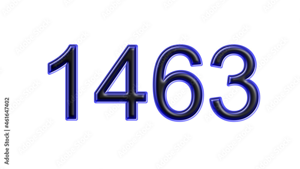 blue 1463 number 3d effect white background blue 1463 number 3d effect white background