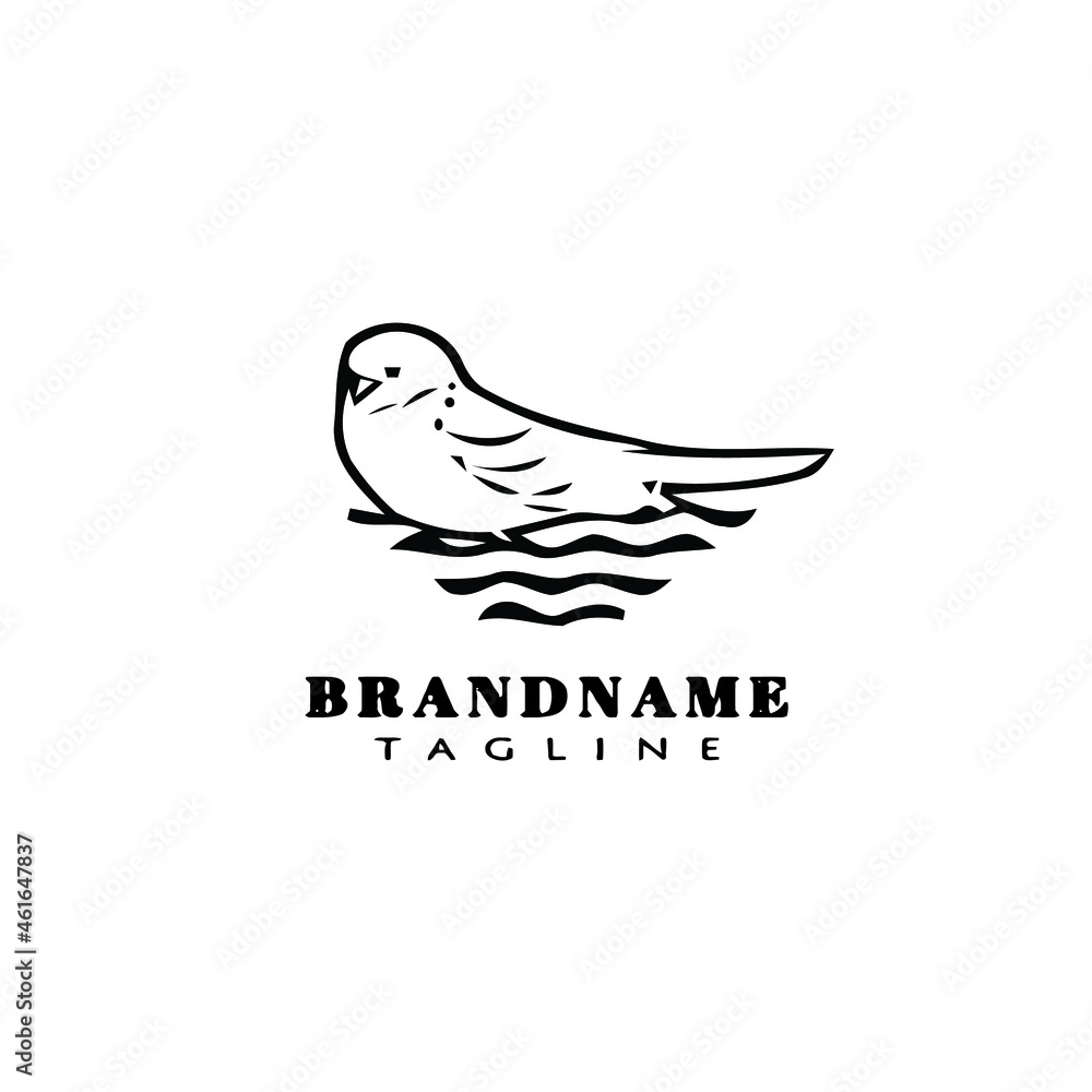 Fototapeta premium bird logo cartoon icon design template black isolated graphic illustration