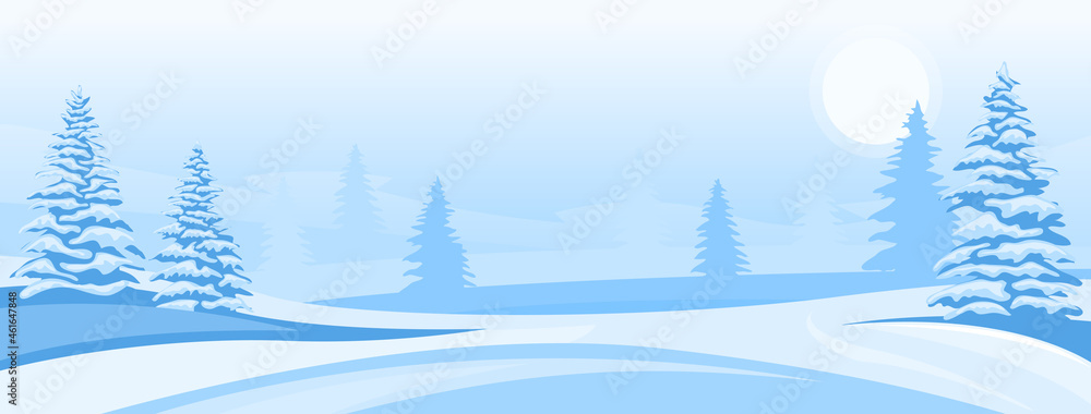 Abstract winter landscape - obrazy, fototapety, plakaty 