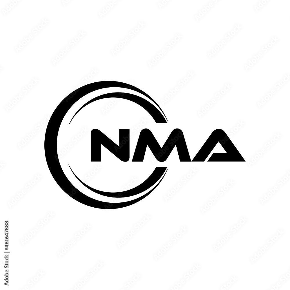 NMA letter logo design with white background in illustrator, vector ...