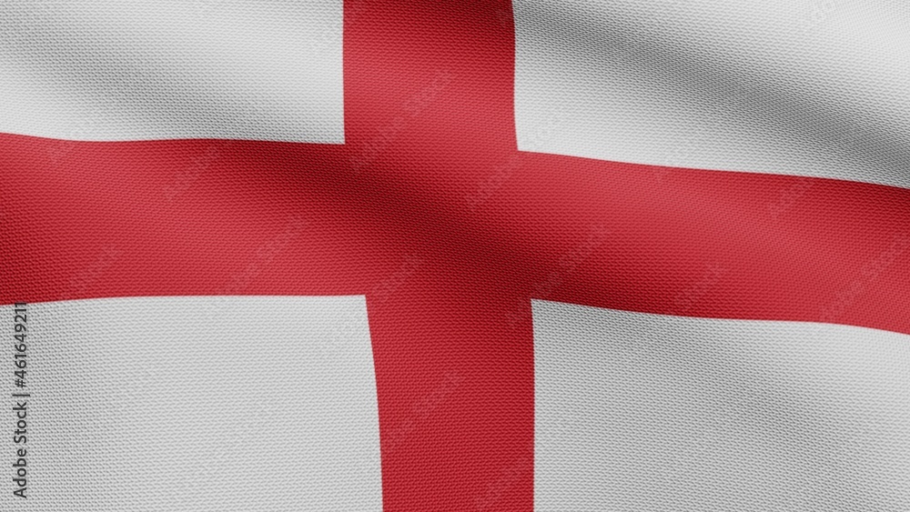 Obraz premium 3D, England flag waving on wind. English banner blowing soft silk.