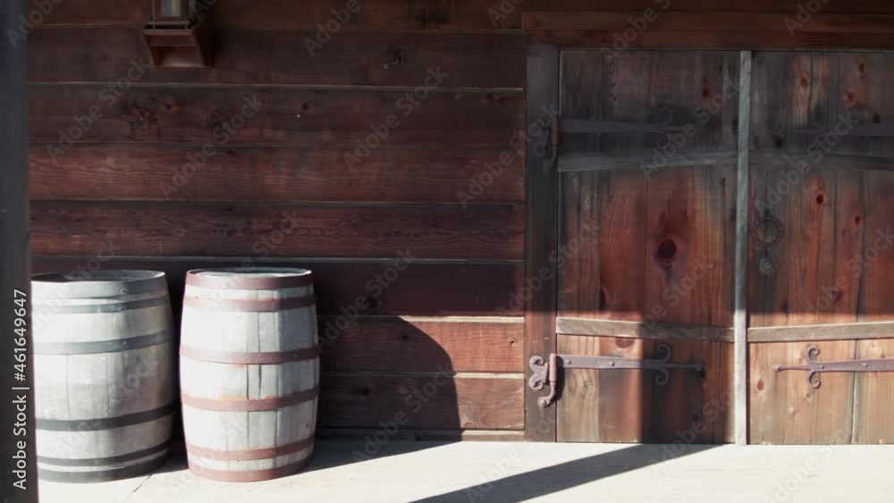 Wooden doors and barrels in Fort Ross, a former Russian Colony. Jenner, California, USA Wooden doors and barrels in Fort Ross, a former Russian Colony. Jenner, California, USA