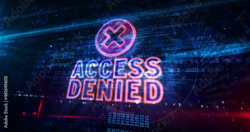 Access Denied neon sign abstract concept 3d illustration