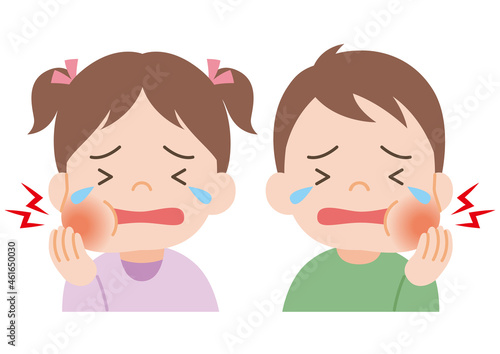 Tableau sur toile 頬が腫れた子供