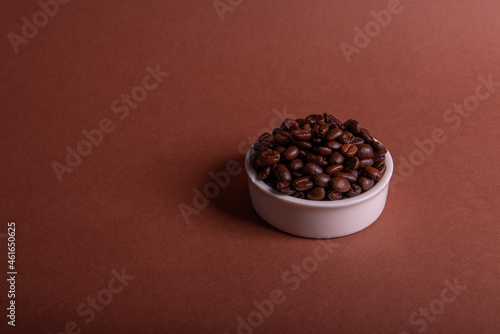 Coffee been on brown background