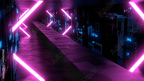 ネオン トンネル VJ サイバー空間 クラブ 紫 [別Verあり] © GINGER_Tsukahara