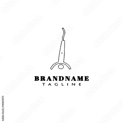 bungee jumper cartoon logo icon design template black isolated vector