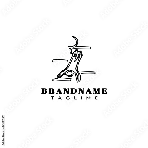 bungee jumper cartoon logo icon design template black isolated illustration