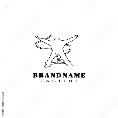 bungee jumper cartoon logo icon design template cute isolated vector illustration