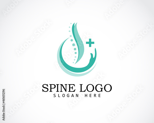 spine logo creative health care hand design concept clinic